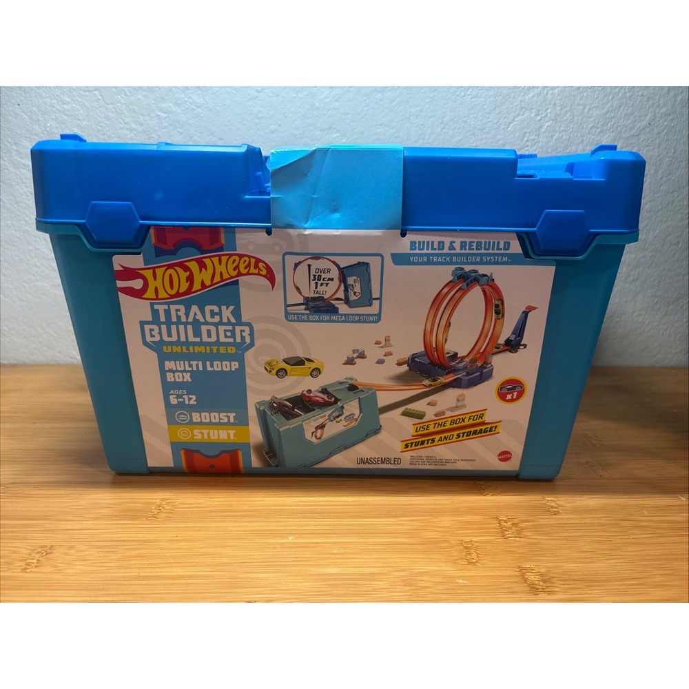 2017 Mattel HOT WHEELS Track Builder System MULTI LOOP BOX New! Stunts & Storage